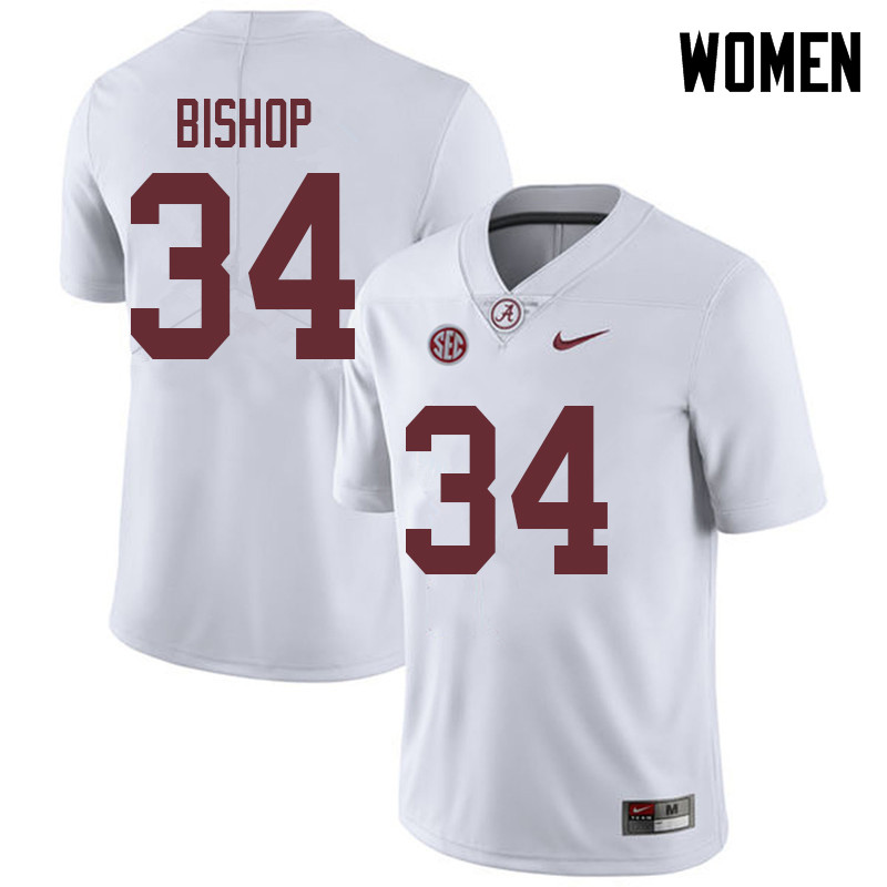 Alabama Crimson Tide Women's Brandon Bishop #34 White NCAA Nike Authentic Stitched 2018 College Football Jersey RB16A81PP